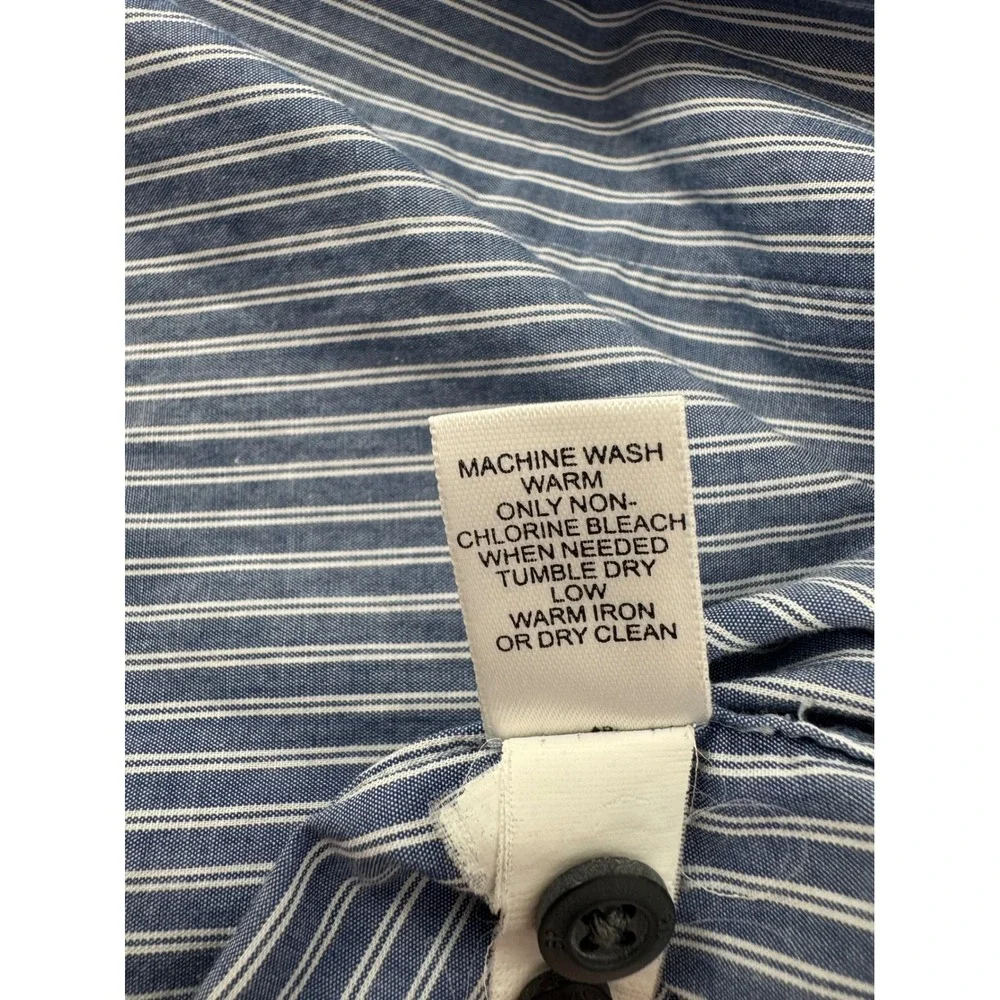 Banana Republic Mens Blue White Striped Long Sleeve Button Down Shirt Medium 15